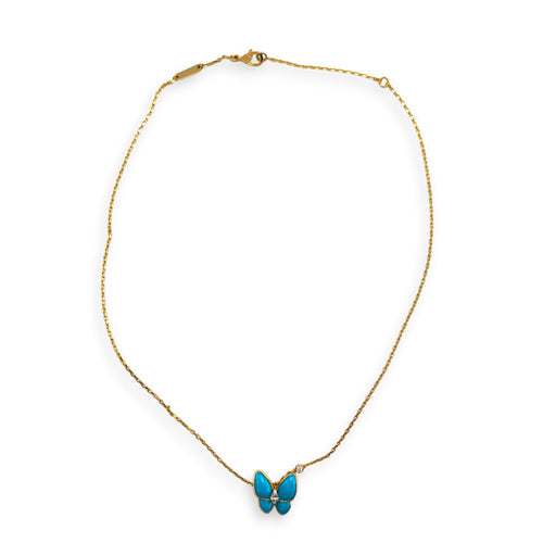 Two Butterfly Necklace in Turquoise CL2512-18206 1