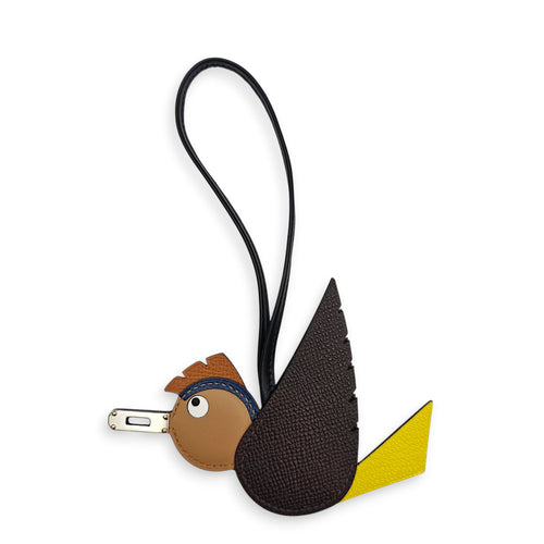 Birdy Charm Gold/Black/Jaune Bag Accessory in Epsom/swift/chevre Palladium hardware CL2512-18214 1