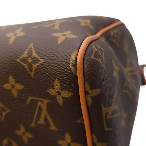 Speedy Soft 30 cm Crafty with Ostrich Leather Brown Shoulder Bag in Ostrich Gold hardware CL2512-18244 10