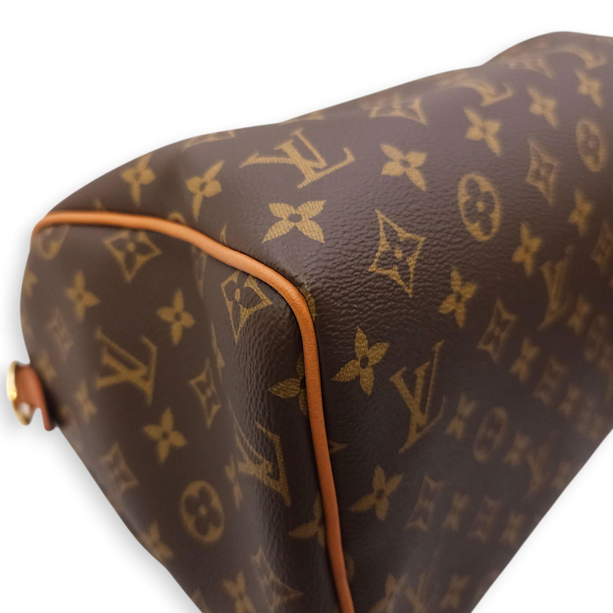 Speedy Soft 30 cm Crafty with Ostrich Leather Brown Shoulder Bag in Ostrich Gold hardware CL2512-18244 8