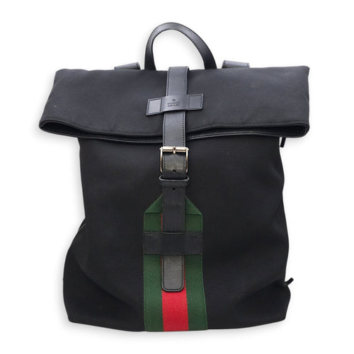 Techno Black Backpack in Canvas Silver hardware CL2512-18254 1