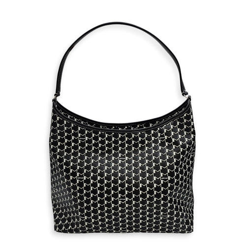 Labubu Hobo Black Shoulder Bag in Canvas Silver hardware CL2512-18271 2