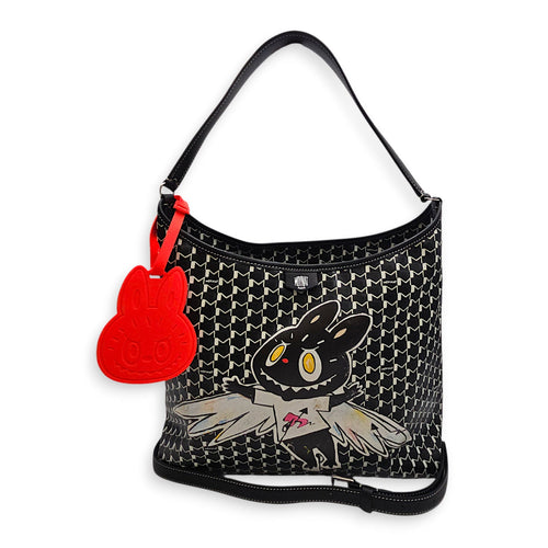Labubu Hobo Black Shoulder Bag in Canvas Silver hardware CL2512-18271 9