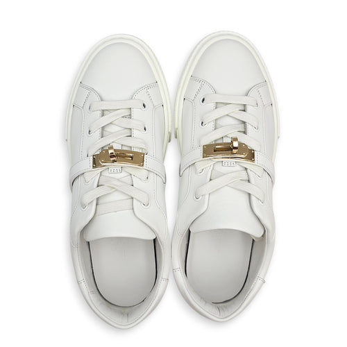 Day Sneaker. Sz: 38.5 White Sneakers in Calfskin Permabrass hardware