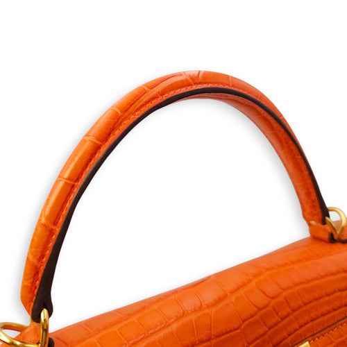 Kelly 32 Orange in Matte Alligator Gold hardware CL2601-18291 10
