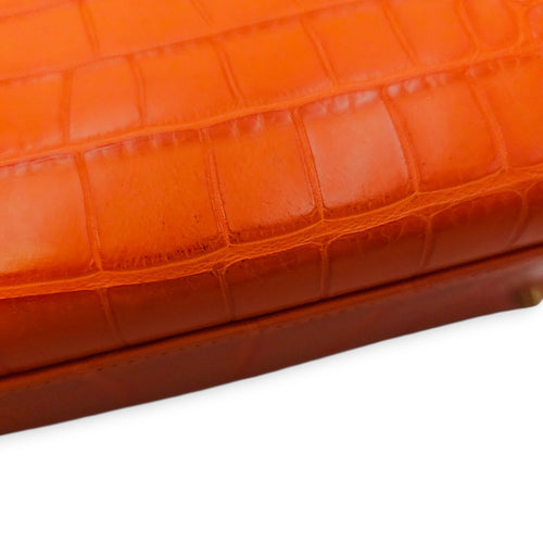 Kelly 32 Orange in Matte Alligator Gold hardware CL2601-18291 15