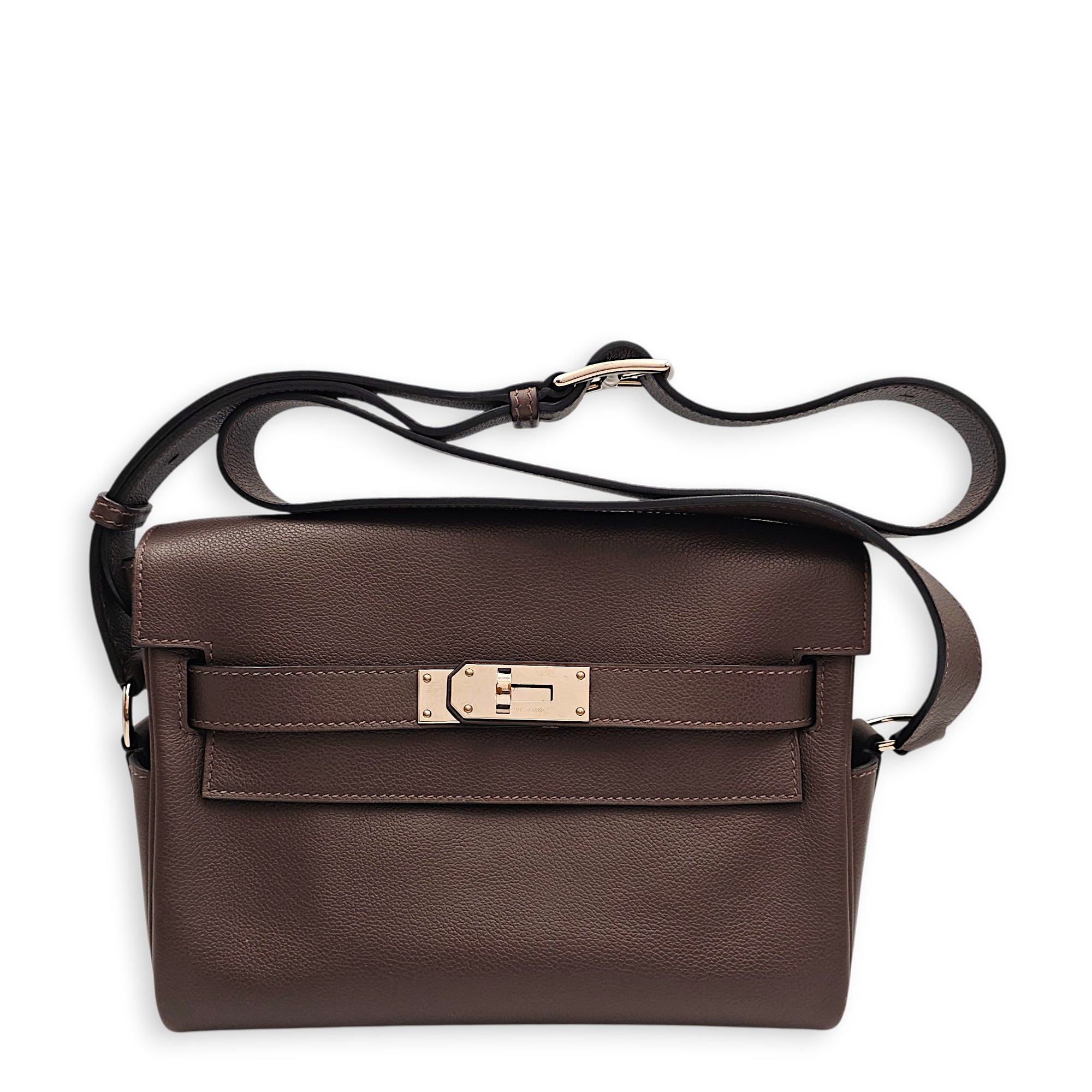 Kelly Messenger PM Ecorce in Evercolor Palladium hardware CL2601-18294 12