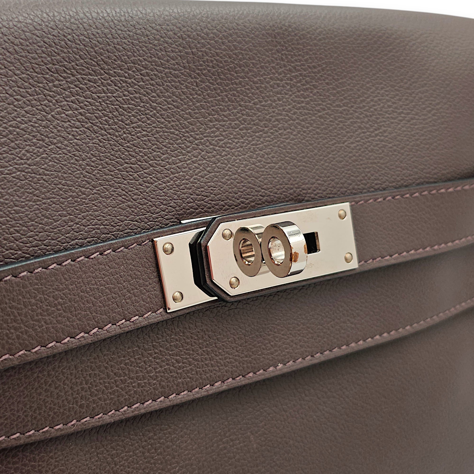 Kelly Messenger PM Ecorce in Evercolor Palladium hardware CL2601-18294 7