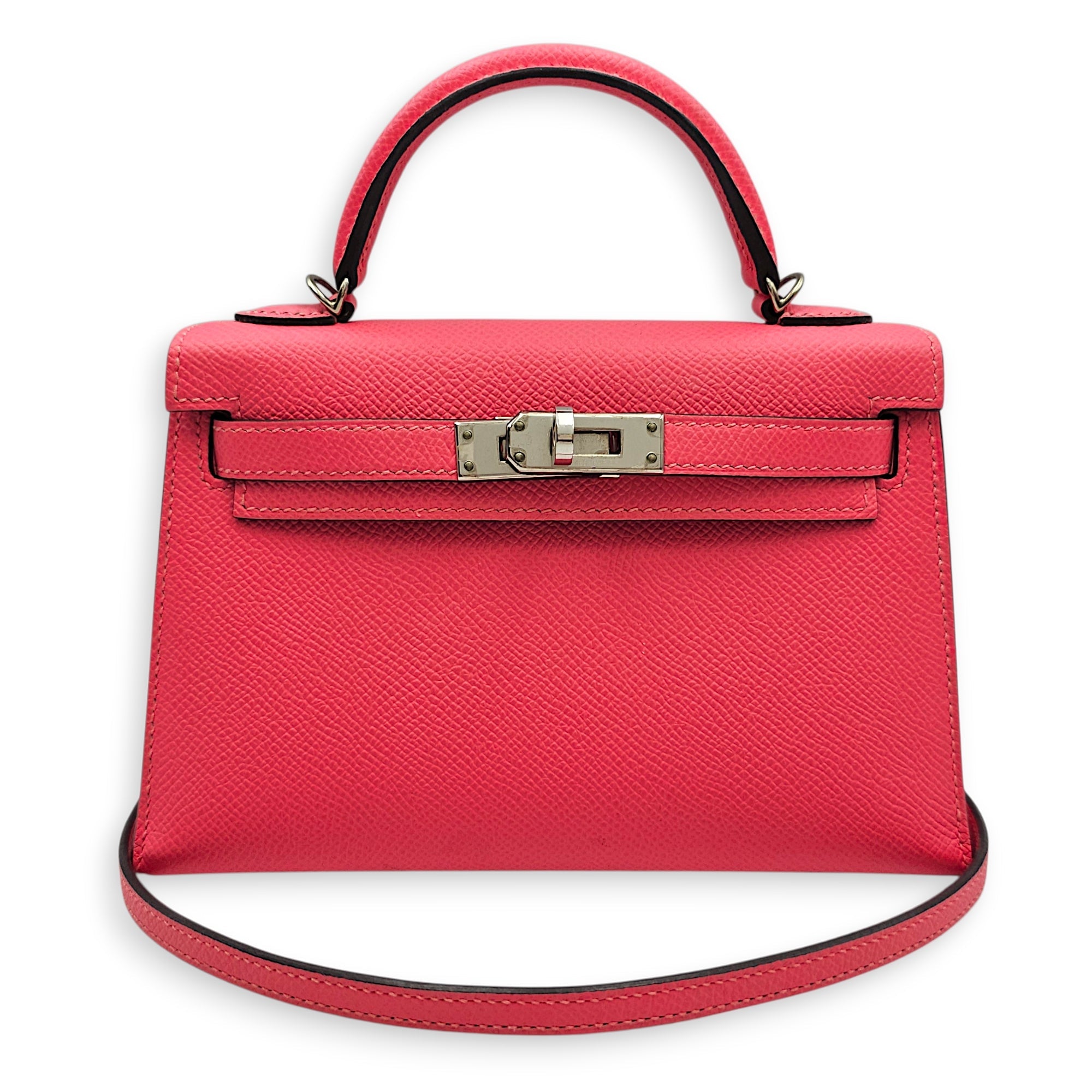 Sellier Kelly 20 Rose Azalea in Epsom Palladium hardware CL2601-18298 12