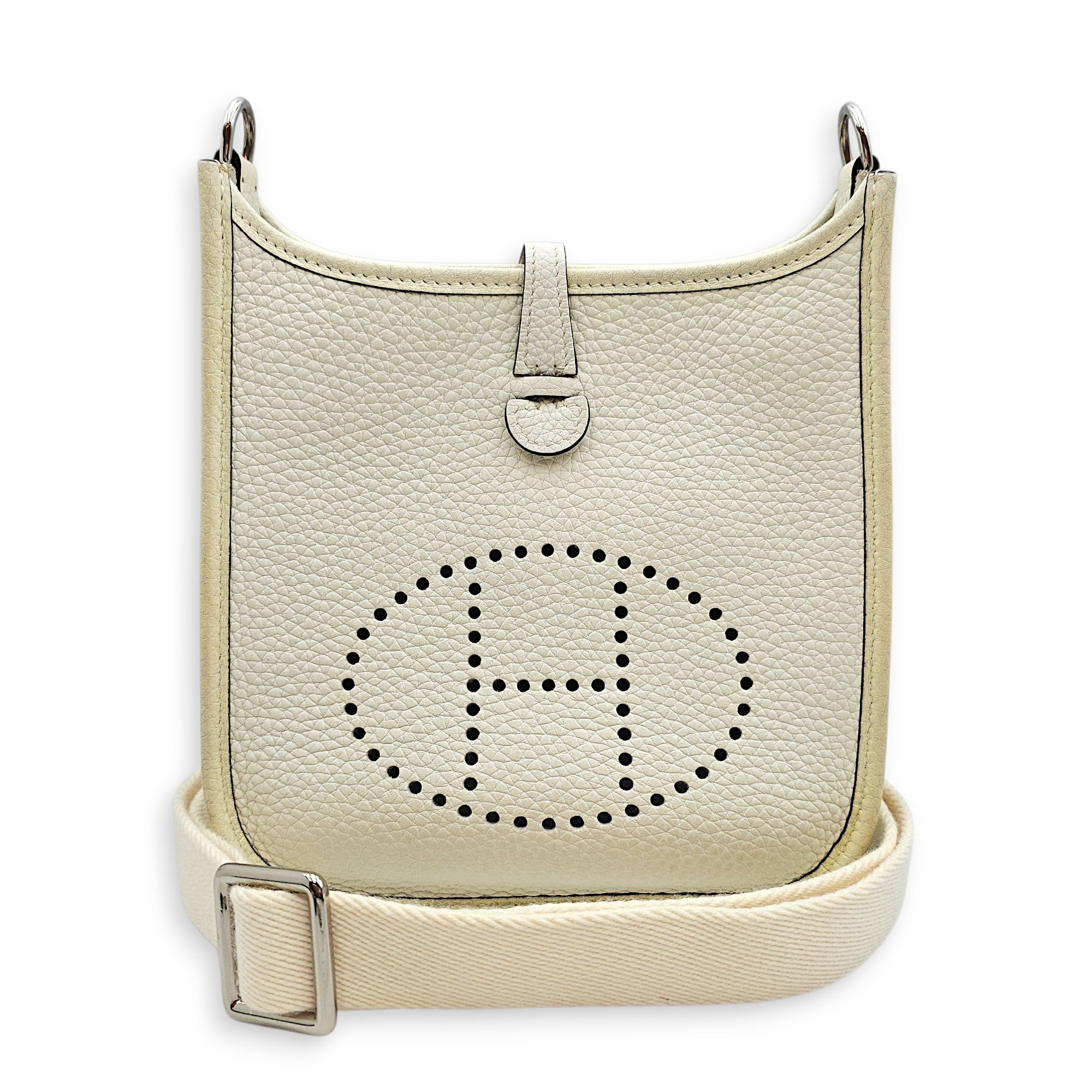 Evelyne Mini New white in Clemence Palladium hardware CL2601-18302 9