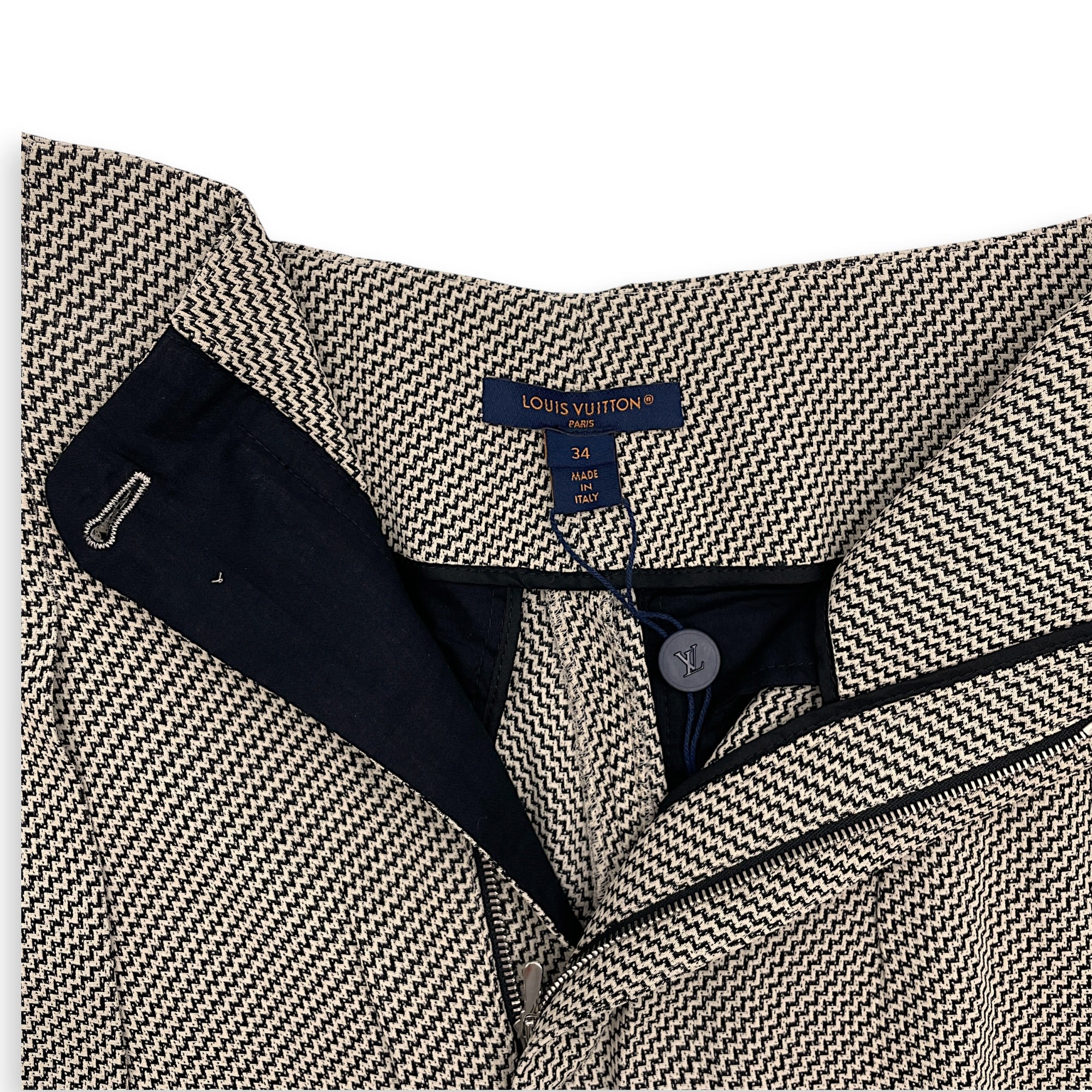 LV Wavy Presbyopic Leather Slacks 34 Black Ready-To-Wear in Viscose CL2601-18303 3