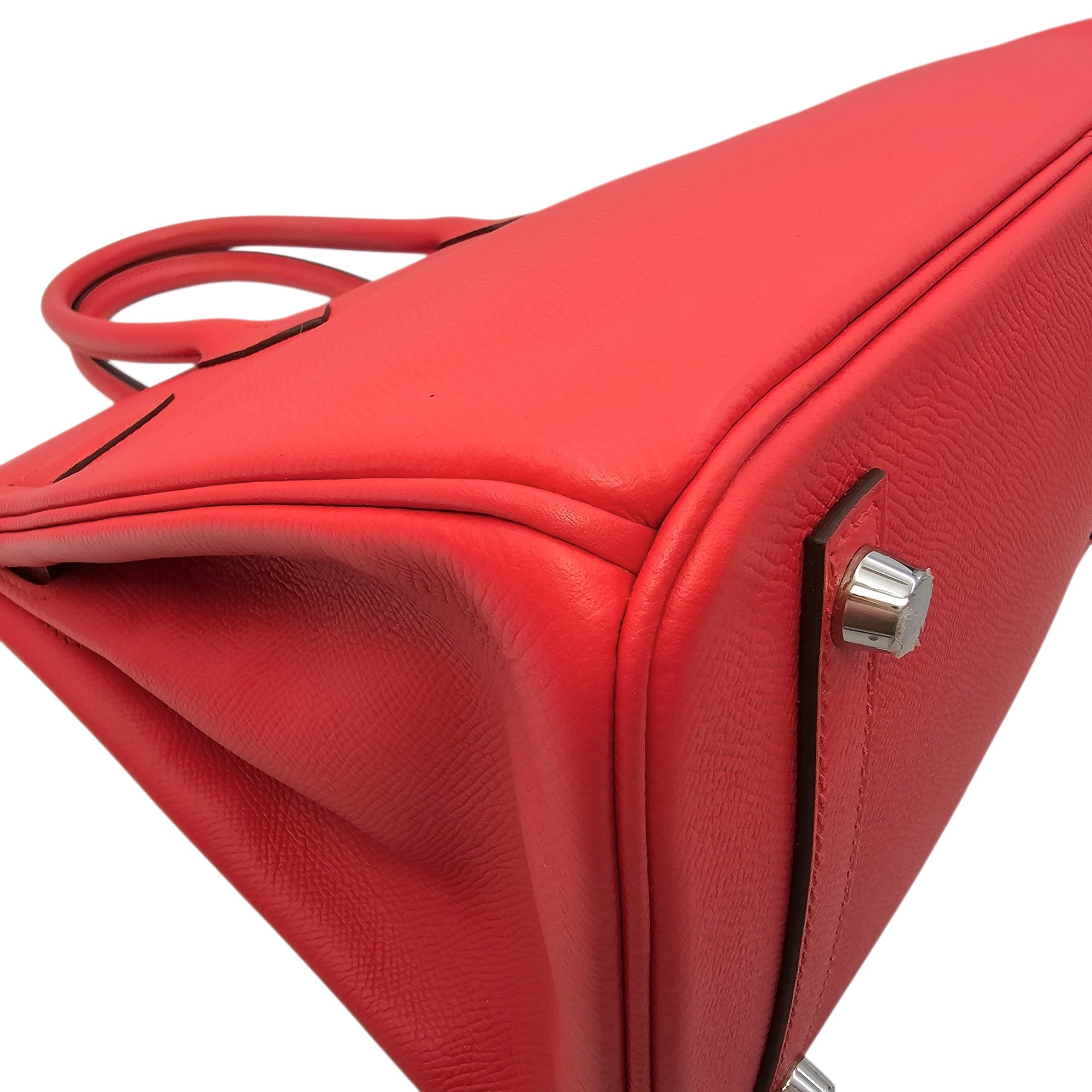 Birkin 30 Rouge Tomate in Epsom Palladium hardware CL2601-18307 11