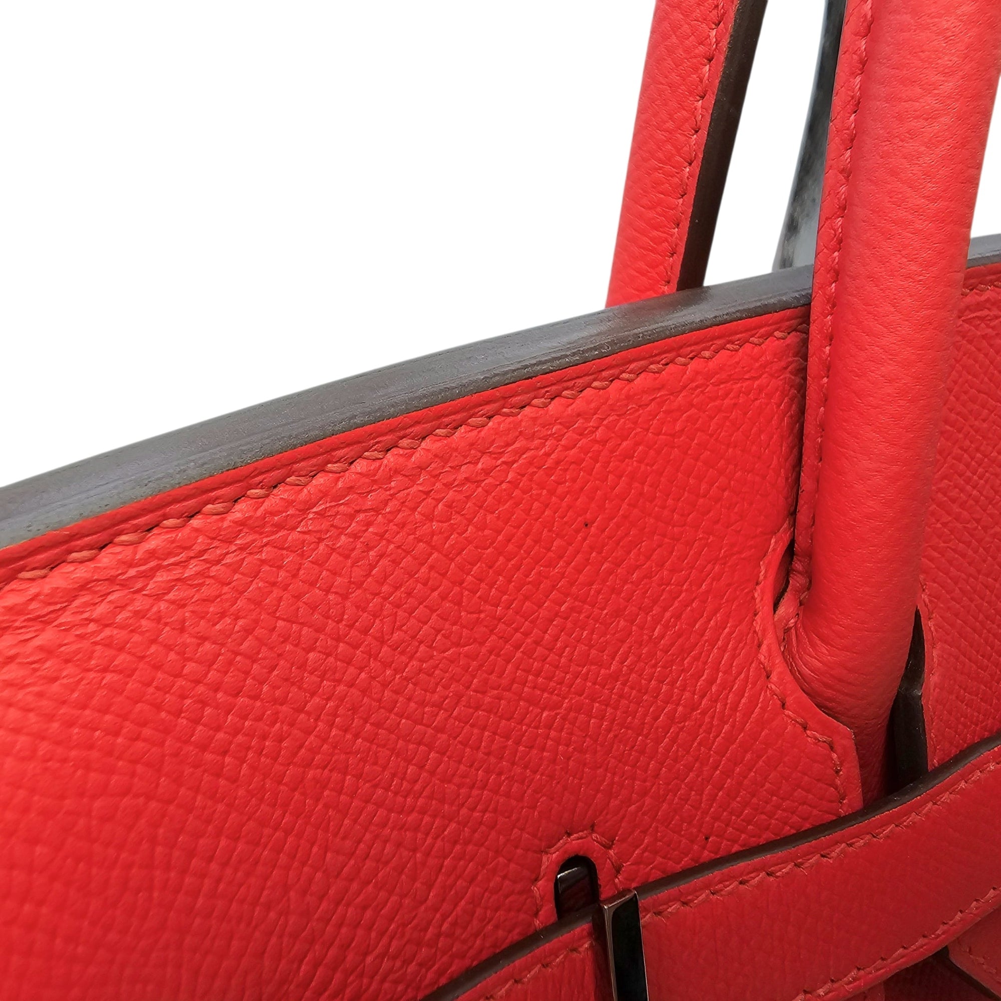 Birkin 30 Rouge Tomate in Epsom Palladium hardware CL2601-18307 13