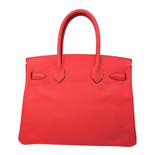 Birkin 30 Rouge Tomate in Epsom Palladium hardware CL2601-18307 2