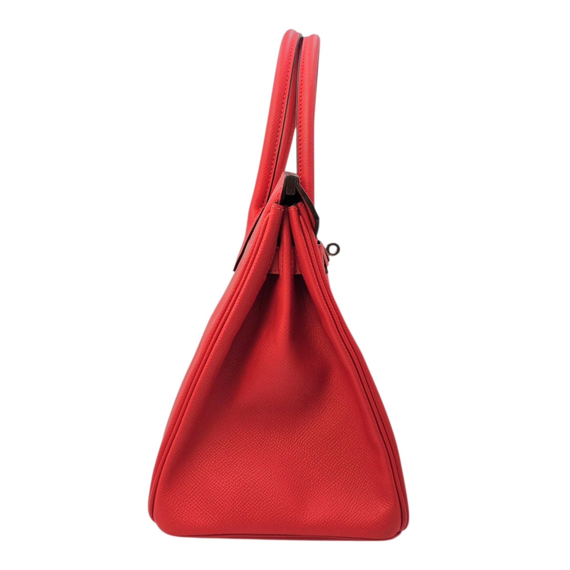 Birkin 30 Rouge Tomate in Epsom Palladium hardware CL2601-18307 3
