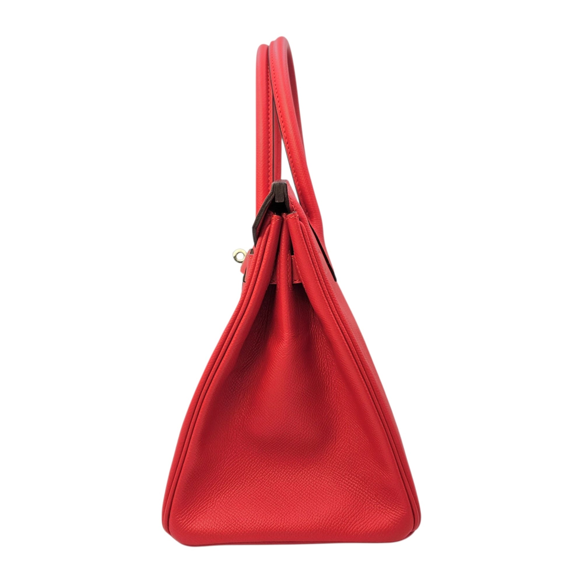Birkin 30 Rouge Tomate in Epsom Palladium hardware CL2601-18307 4