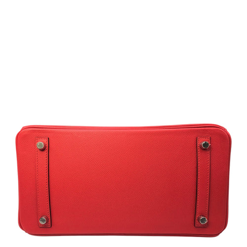 Birkin 30 Rouge Tomate in Epsom Palladium hardware CL2601-18307 5