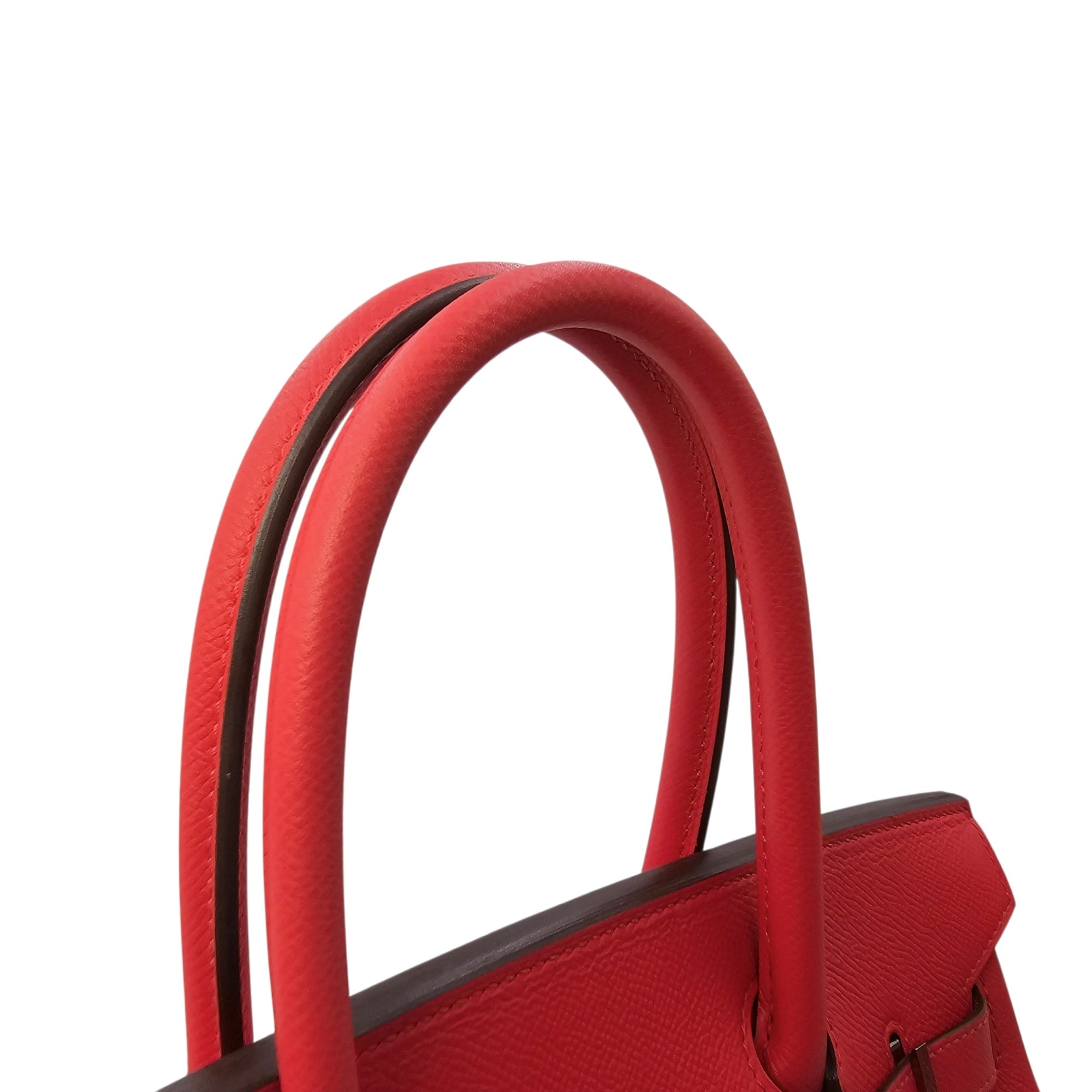 Birkin 30 Rouge Tomate in Epsom Palladium hardware CL2601-18307 9