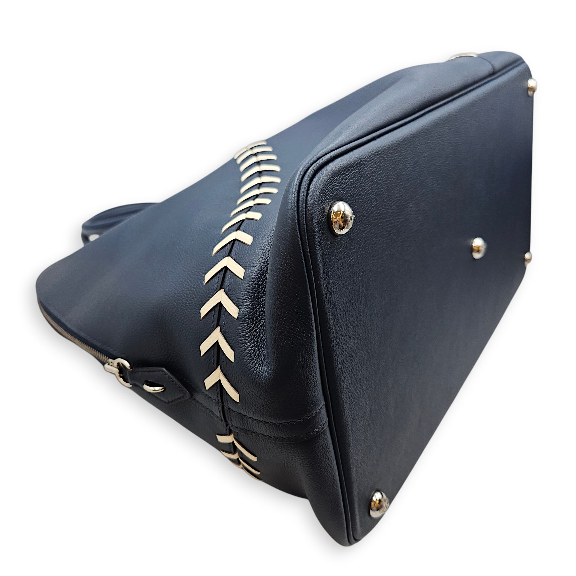 Bolide 1923 Baseball 45 Blue de malte/Blanc in Evercolor Palladium hardware CL2601-18312 6