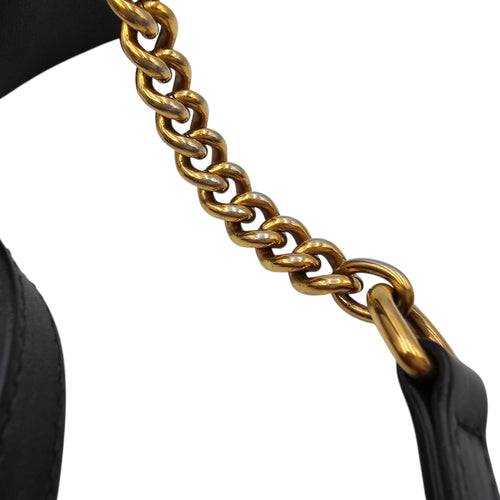 GG Pearly Marmont Camera Black Crossbody Bag in Matelasse Gold hardware