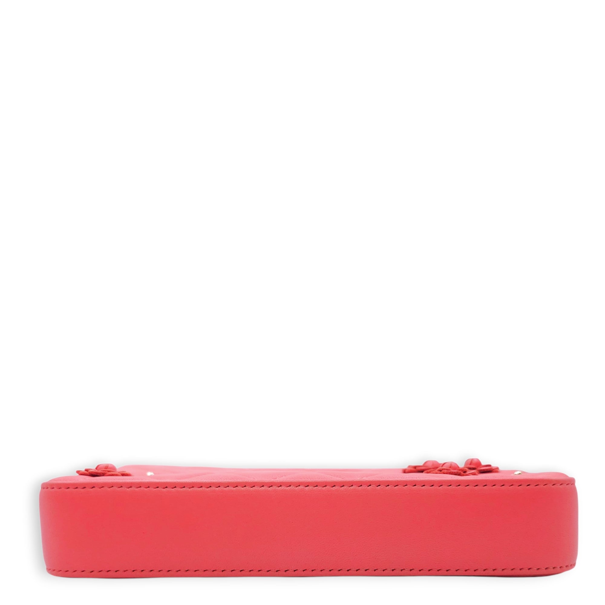 CC Camellia Fushia Pink Long Wallet on Chain in Lambskin Gold hardware CL2601-18360 5