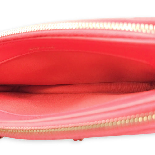 CC Camellia Fushia Pink Long Wallet on Chain in Lambskin Gold hardware CL2601-18360 6