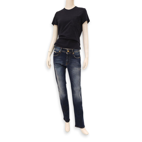 Distressed Jean Size 46 Blue Ready-To-Wear in Denim Gold hardware CL2601-18364 1