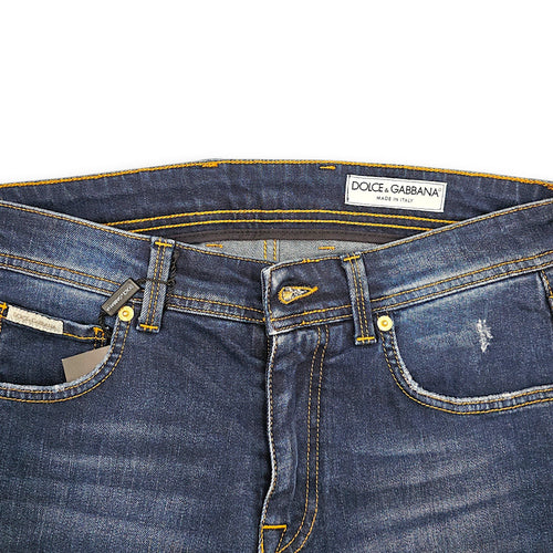 Distressed Jean Size 46 Blue Ready-To-Wear in Denim Gold hardware CL2601-18364 3