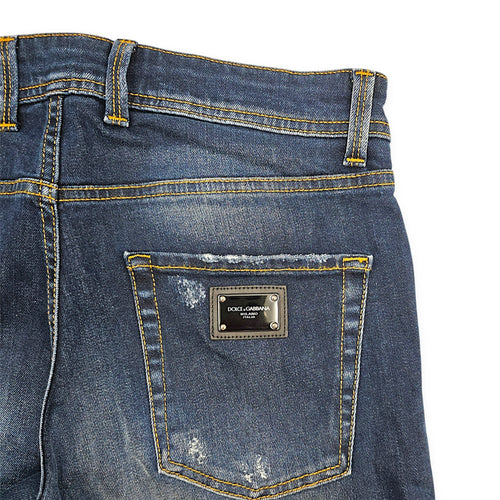Distressed Jean Size 46 Blue Ready-To-Wear in Denim Gold hardware CL2601-18364 4