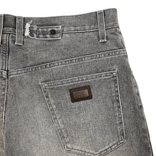 Distressed Straight-leg Jeans Size 44 Grey Ready-To-Wear in Denim Ruthenium-finish Brass hardware CL2601-18366 4