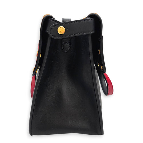 Small Flip Bag Shoulder 24 Black Shoulder Bag in Calfskin Gold hardware CL2601-18387 3