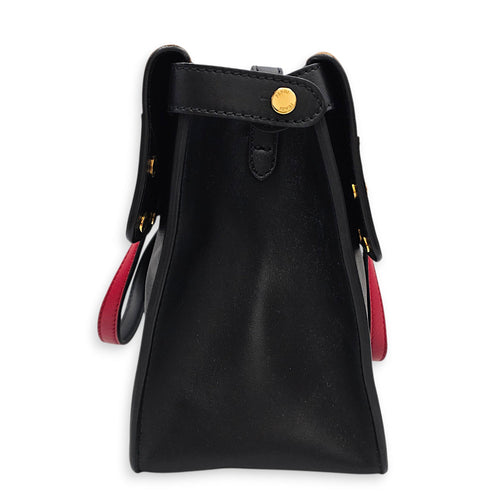 Small Flip Bag Shoulder 24 Black Shoulder Bag in Calfskin Gold hardware CL2601-18387 4