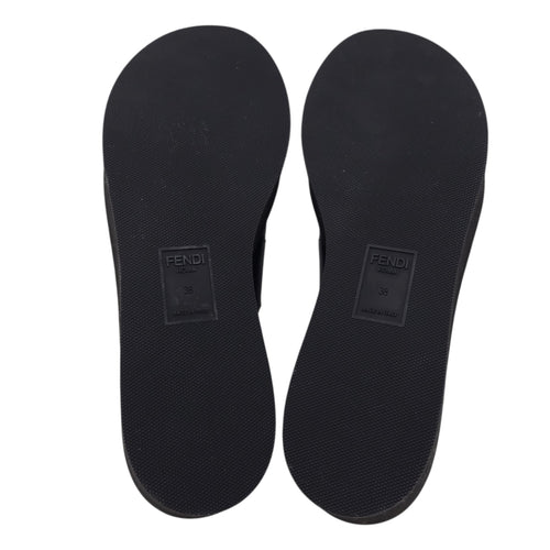 Platform Slide Sandals Size 38 Black Shoes in Calfskin CL2601-18408 3