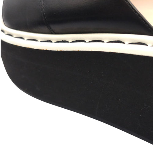 Platform Slide Sandals Size 38 Black Shoes in Calfskin CL2601-18408 5