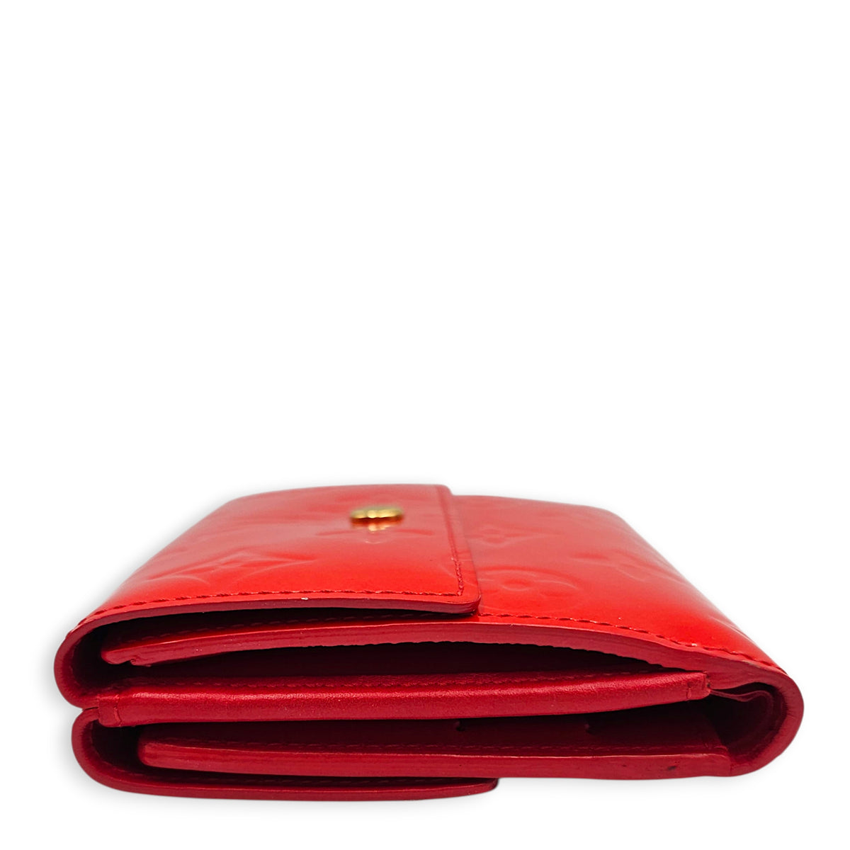 LV Monogram Vernis Porte Feuille Sarah Wallet Red Wallet in Patent leather Gold hardware