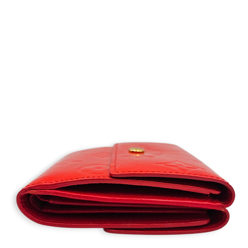LV Monogram Vernis Porte Feuille Sarah Wallet Red Wallet in Patent leather Gold hardware