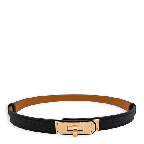 Kelly 18 Belt Black Belt in Epsom Rose Gold hardware CL2601-18422 1