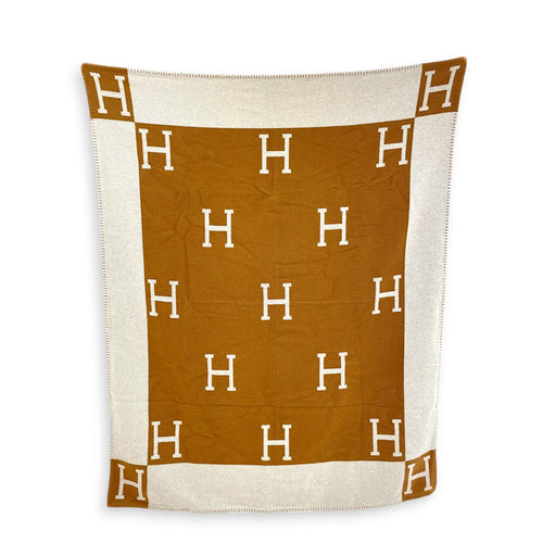 Avalon III Throw Blanket Ecru/Camel Homeware CL2601-18449 1