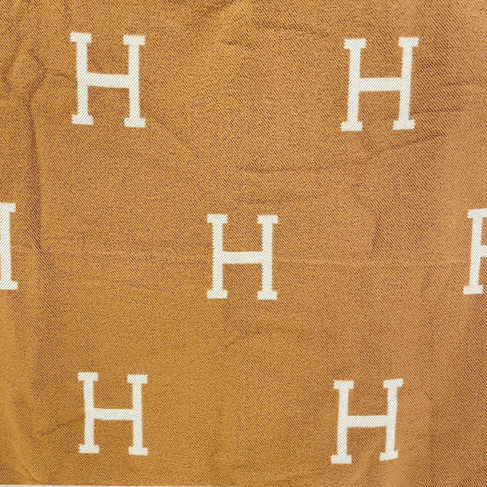 Avalon III Ecru/Camel Throw Blanket