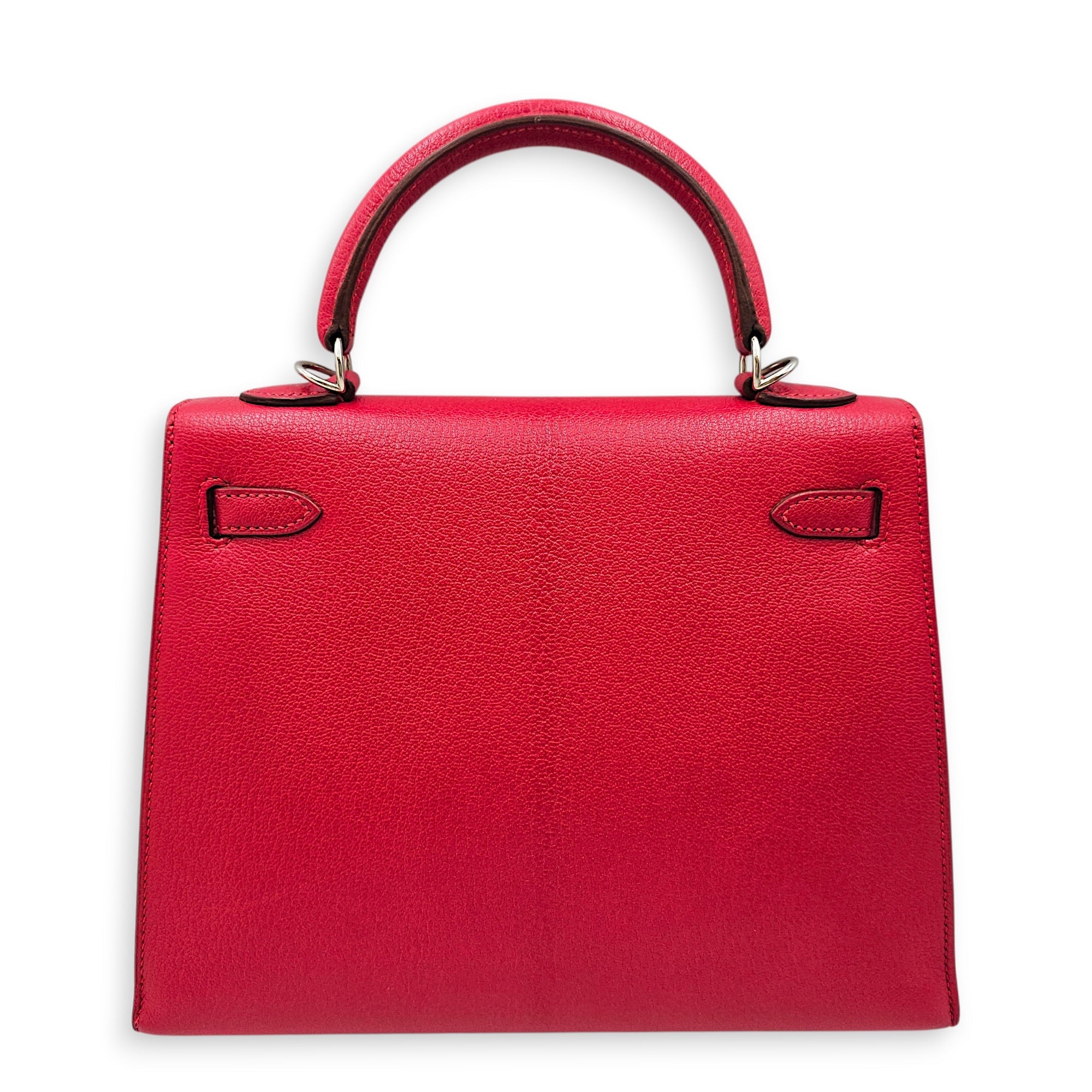 Sellier Kelly 25 Fuchsia in Chevre Coromandel Palladium hardware CL2601-18464 2