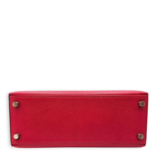 Sellier Kelly 25 Fuchsia in Chevre Coromandel Palladium hardware CL2601-18464 6