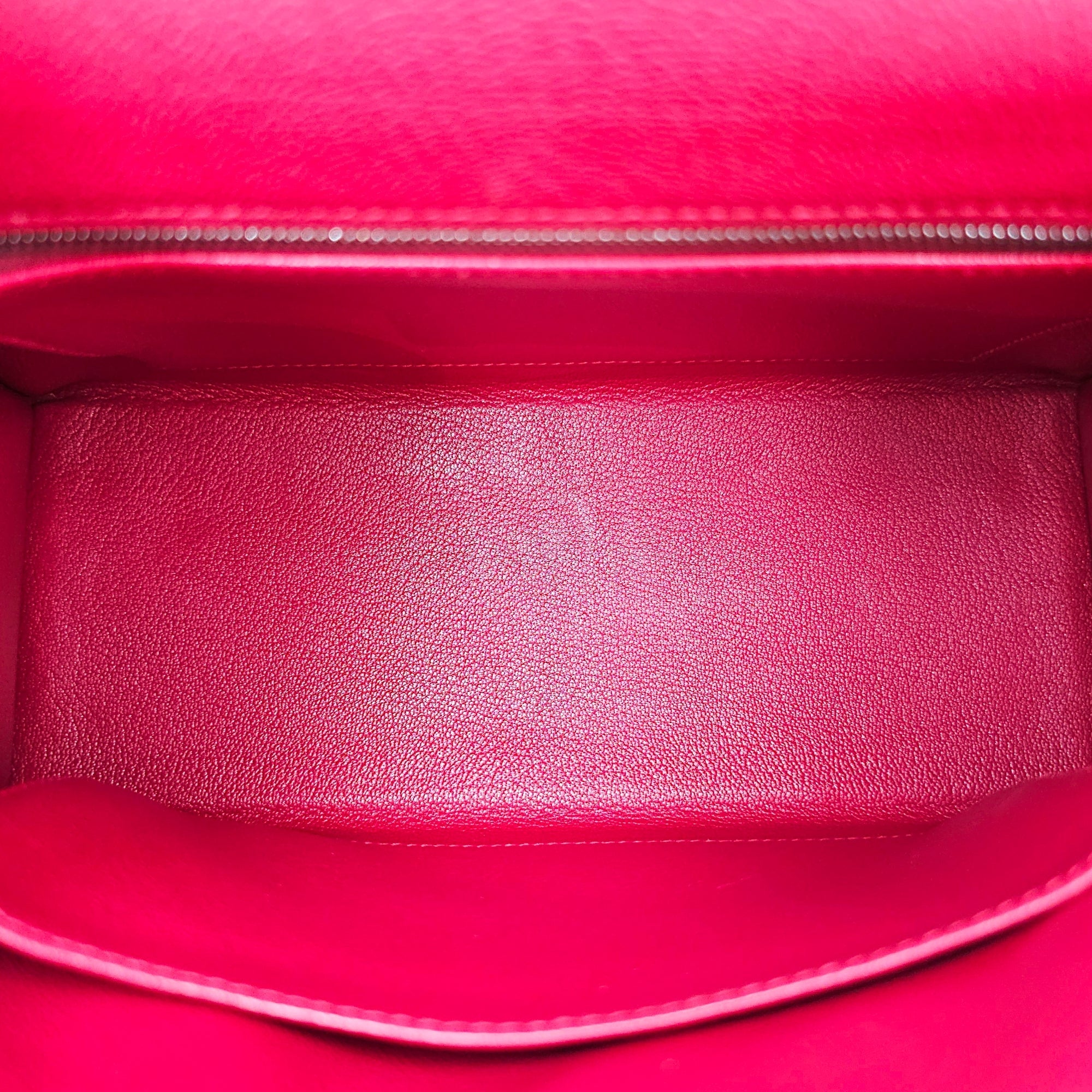 Sellier Kelly 25 Fuchsia in Chevre Coromandel Palladium hardware CL2601-18464 10