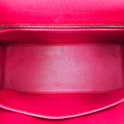 Sellier Kelly 25 Fuchsia in Chevre Coromandel Palladium hardware CL2601-18464 10