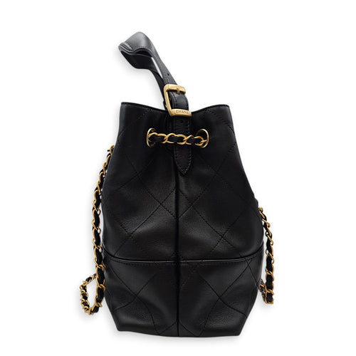 25 A Shopping Tote Black Shoulder Bag in Calfskin Gold hardware CL2601-18465 3