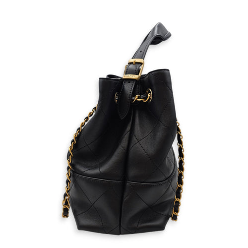 25 A Shopping Tote Black Shoulder Bag in Calfskin Gold hardware CL2601-18465 4