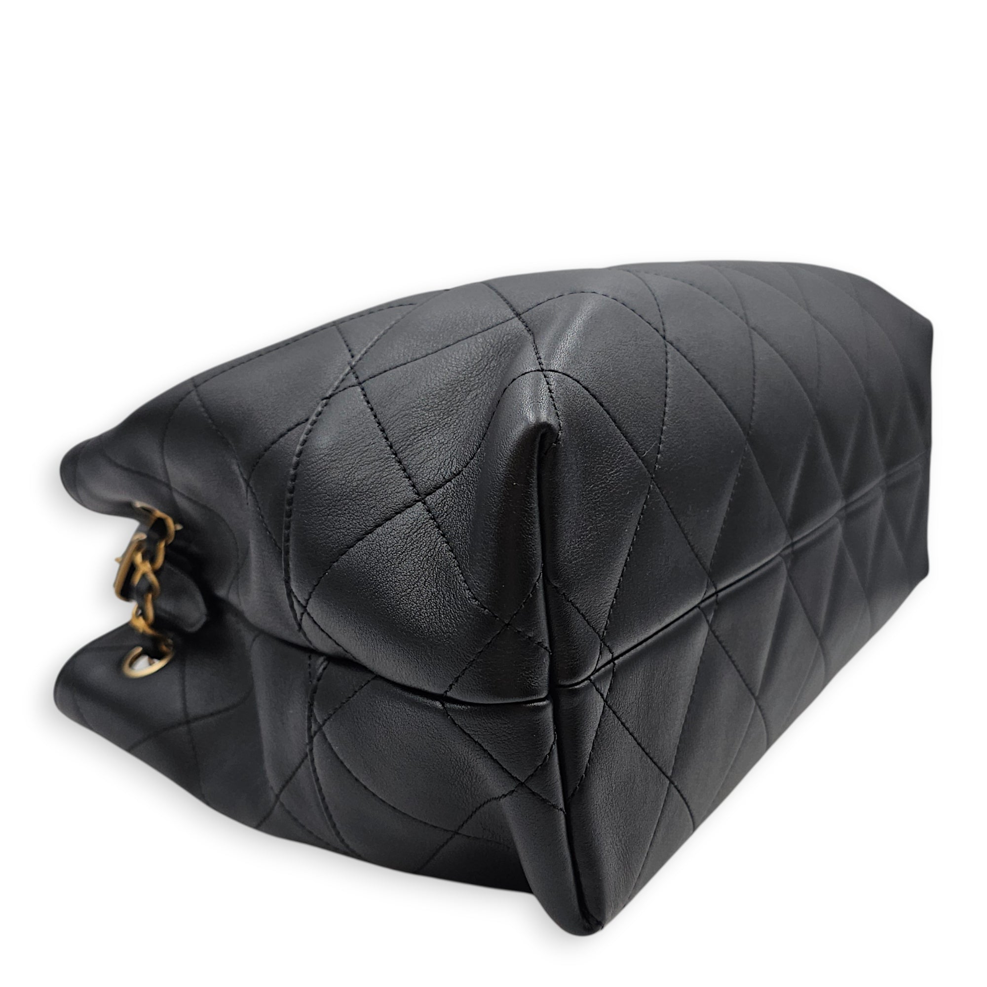 25 A Shopping Tote Black Shoulder Bag in Calfskin Gold hardware CL2601-18465 6