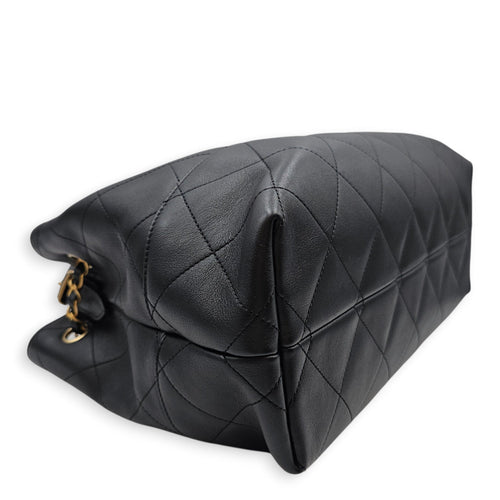 25 A Shopping Tote Black Shoulder Bag in Calfskin Gold hardware CL2601-18465 6