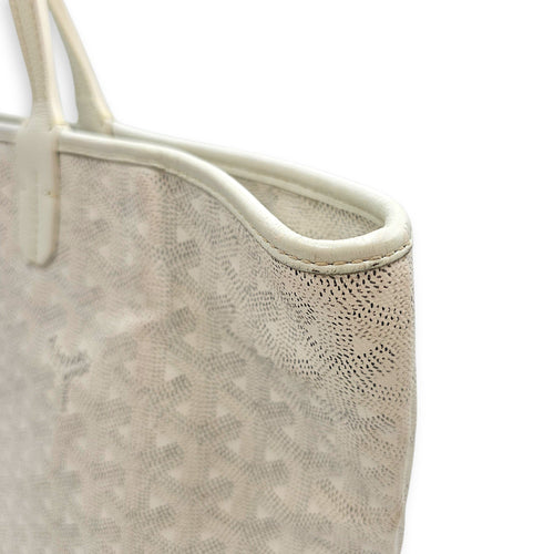 Small St Louis PM Tote White Shoulder Bag in Canvas Silver hardware CL2601-18468 9