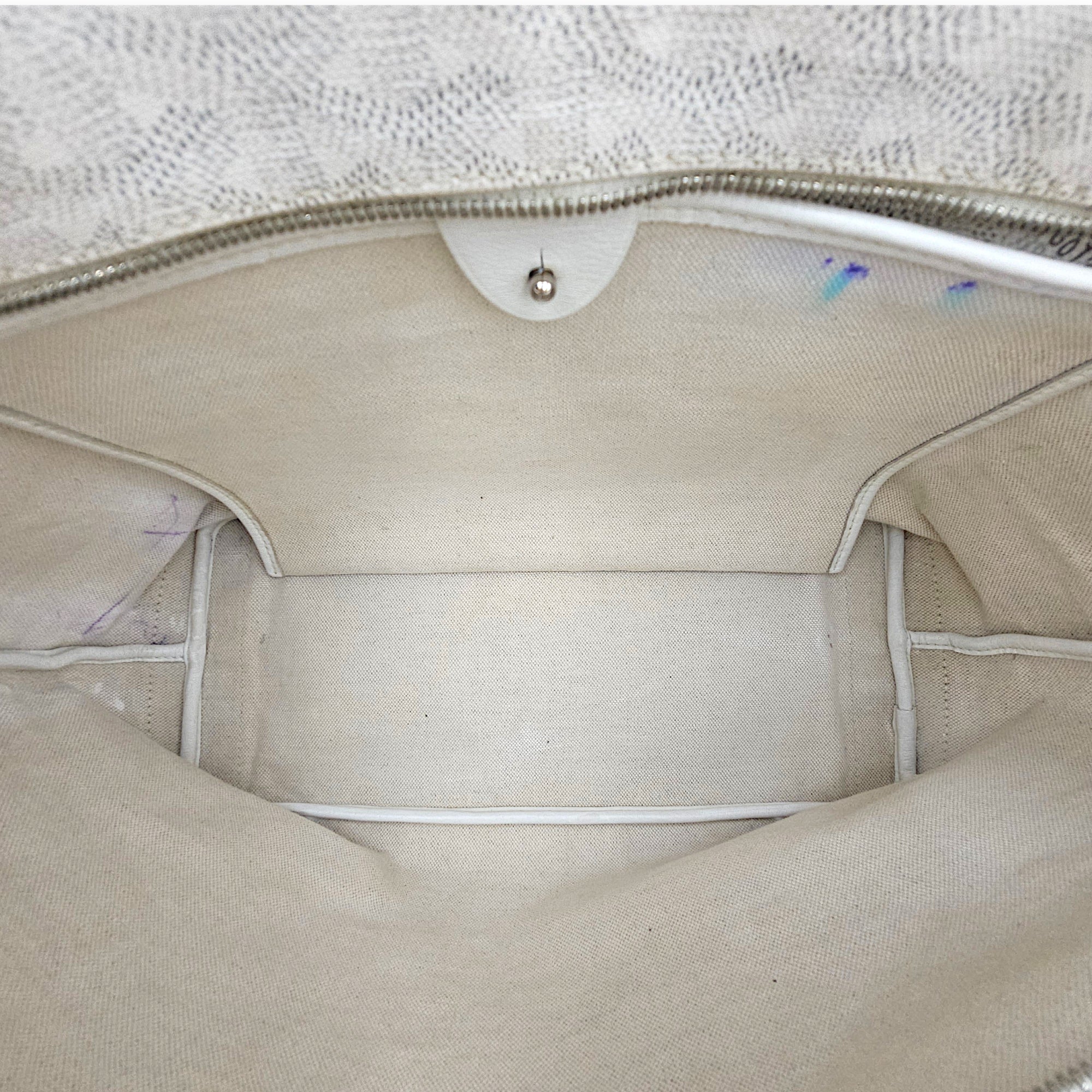 Small St Louis PM Tote White Shoulder Bag in Canvas Silver hardware CL2601-18468 11