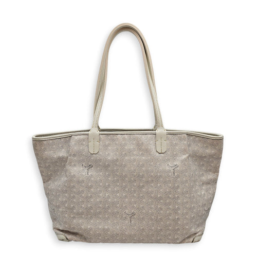 Small St Louis PM Tote White Shoulder Bag in Canvas Silver hardware CL2601-18468 2